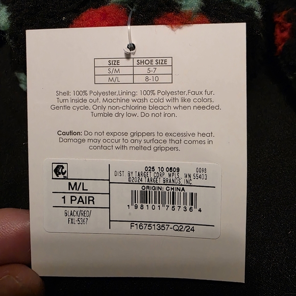 3 Pairs Of Cherry Slipper Socks Size M/L (8-10) - Picture 4 of 4